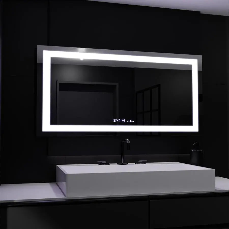 Правоъгълно LED огледало, 160x80 см, Verite MotionGlow Marcello, система за обезпотяване, часовник и термометър, димируеми огледала Marcello Заглавие по подразбиране Alessandro Design