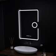 Правоъгълно LED огледало, 50x70 см, Eclat MotionGlow Marcello, система за обезпотяване, часовник и термометър, козметична лупа, димируеми огледала Marcello Заглавие по подразбиране Alessandro Design