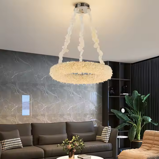 Candelabru Cristal PRAGA Magno, 26W, Lumina Calda/Rece/Neutra, Diametru 47cm, Auriu, Inaltime Reglabila Lustre LED cu Telecomanda Default Title Alessandro Design