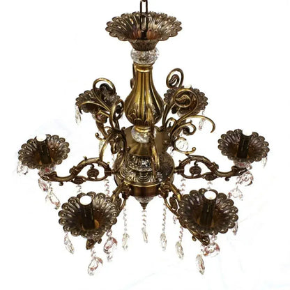 Кристален полилей SANSSOUCI Magno, 6xE14, диаметър 62 см, античен месинг Класически полилеи Заглавие по подразбиране Alessandro Design