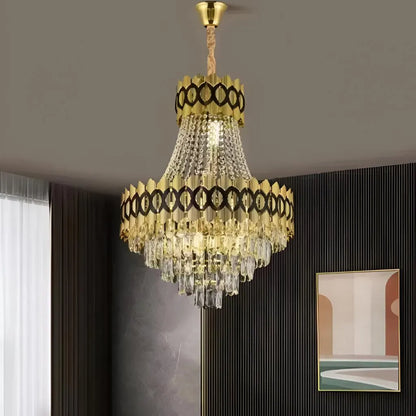 Кристален полилей Evangeline Gold Black 10XE14 Кристален полилей с регулируема височина Заглавие по подразбиране Alessandro Design