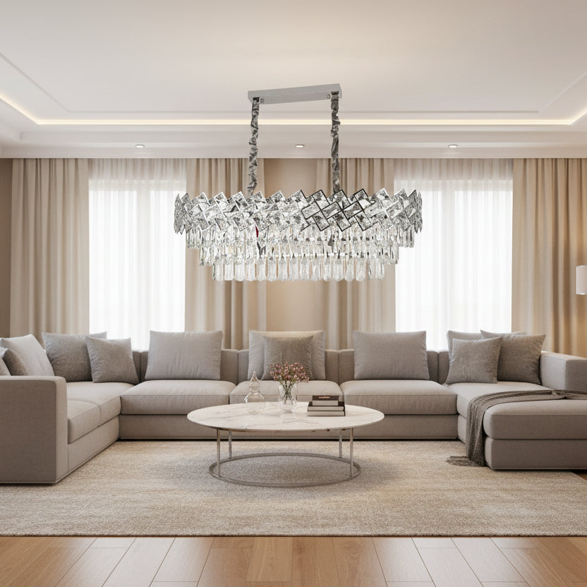 Кристален полилей WINDSOR Regalis 10xE14, блестящ хром, регулируема височина Кристален полилей Заглавие по подразбиране Alessandro Design