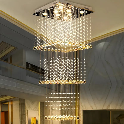 LED Кристален полилей 80W PALATINA Gold, Диаметър 50cm, Височина 200cm, Стълба Модел Crystal Chandelier Заглавие по подразбиране Alessandro Design