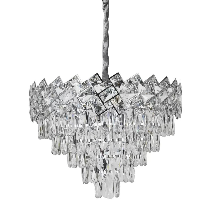 Кристален полилей WINDSOR Eleganza 8xE14, диаметър 39 см, блестящ хром, регулируема височина Кристални полилеи Заглавие по подразбиране Alessandro Design