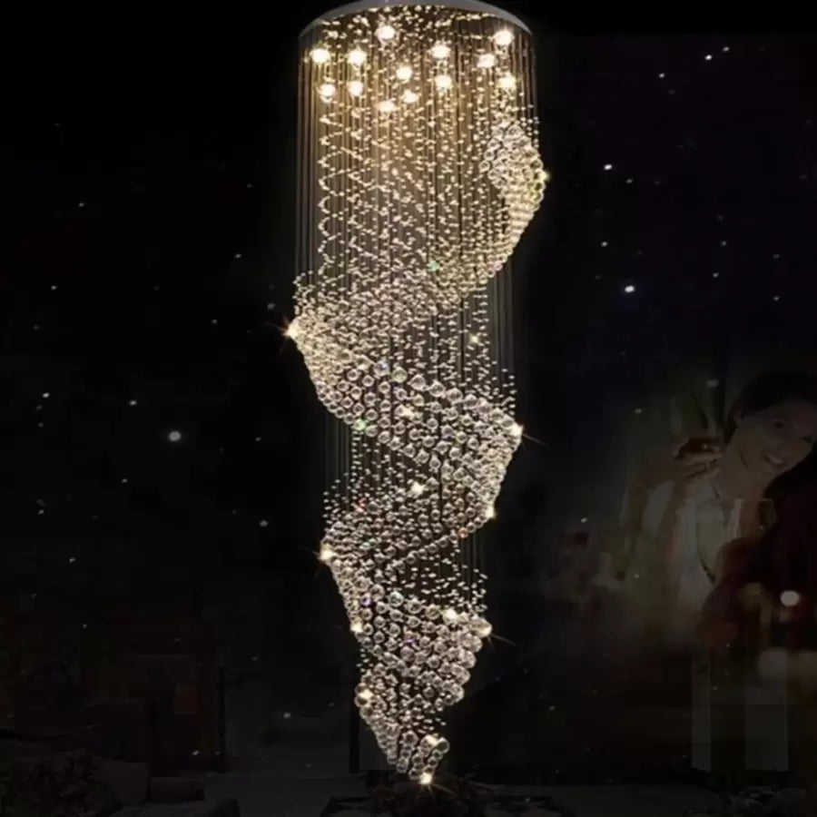 LED Crystal Candelabra 13 xGU10 Meili Chrome, Диаметър 80cm, Височина 240cm, Модел стълба Crystal Candelabra Заглавие по подразбиране Alessandro Design