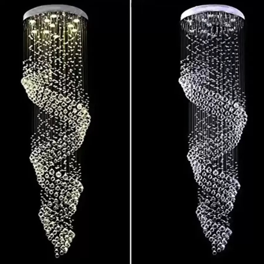 LED Crystal Candelabra 13 xGU10 Meili Chrome, Диаметър 80cm, Височина 240cm, Модел стълба Crystal Candelabra Заглавие по подразбиране Alessandro Design