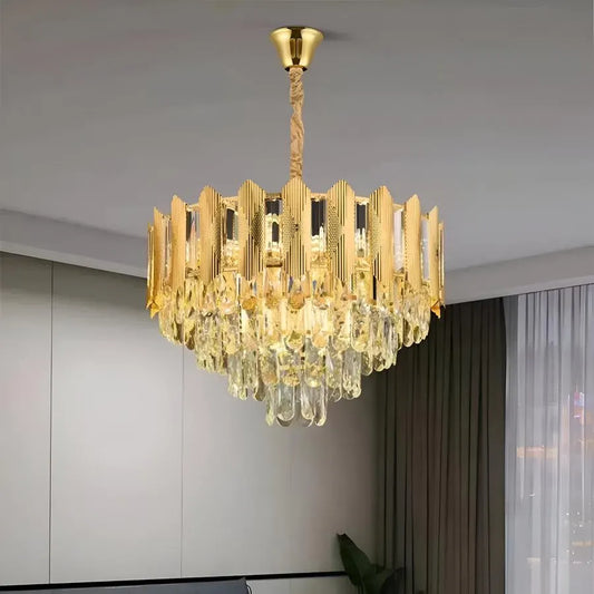 Кристален полилей BUCKINGHAM Elegance 8x E14, диаметър 49 см, блестящо злато, регулируема височина Кристални полилеи Заглавие по подразбиране Alessandro Design