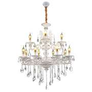 SANSSOUCI Royal Chandelier 12xE14 Метални и кристални регулируеми по височина бели и сребърни кристални полилеи Заглавие по подразбиране Alessandro Design