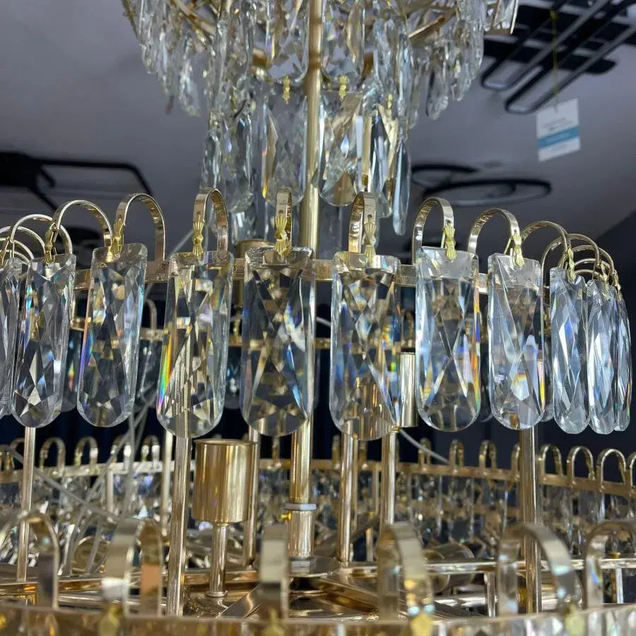 Junnut Candelabra 21xE27, Кристал и метал, Златен кристален свещник Заглавие по подразбиране Alessandro Design