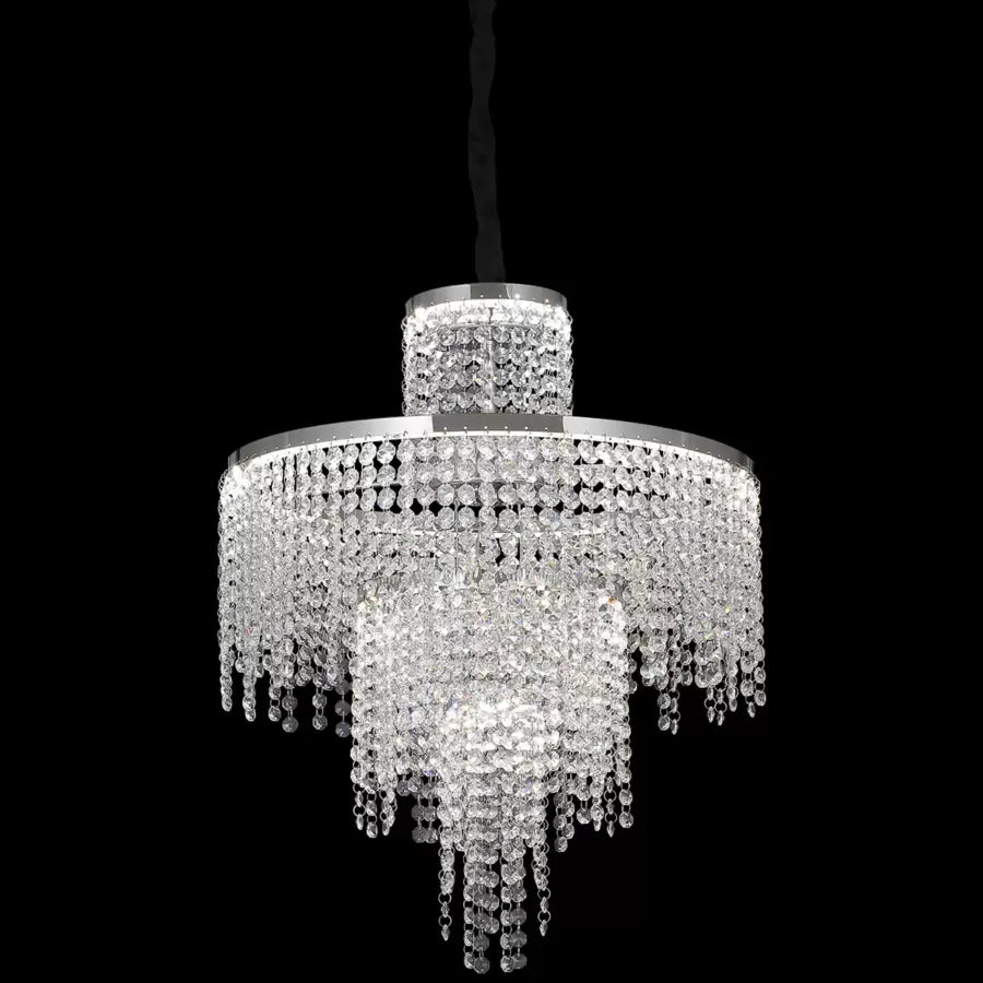 Кристален LED полилей с дистанционно управление Oscar 59W Dimable Silver Модерни полилеи Заглавие по подразбиране Alessandro Design