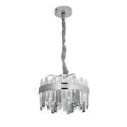 Кристален LED полилей с дистанционно Miguel 92W Димируем сребърен кристален полилей Заглавие по подразбиране Alessandro Design