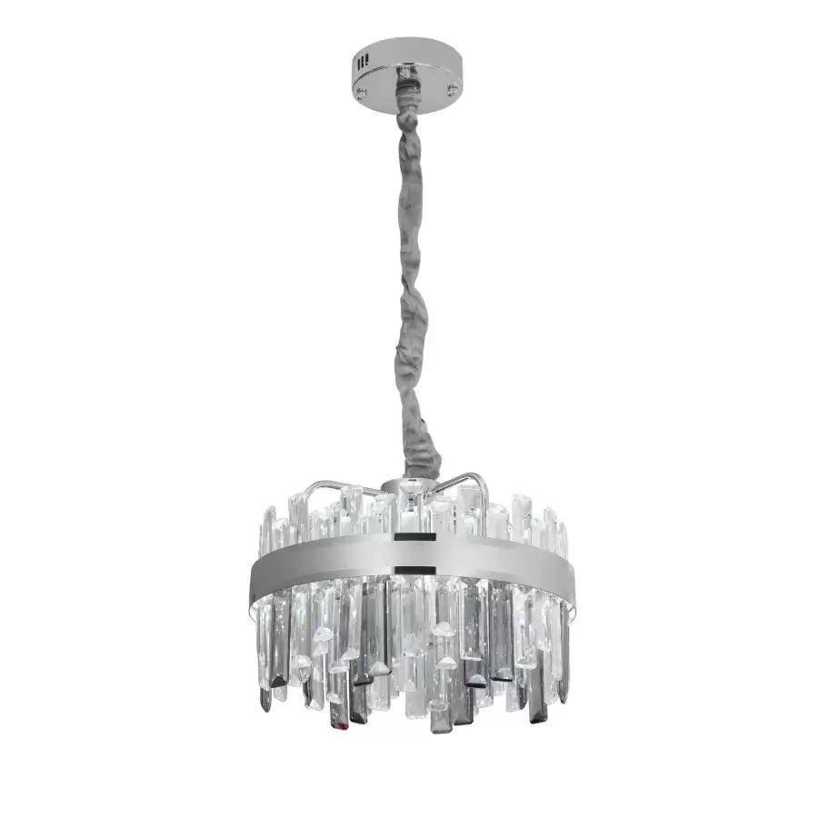 Кристален LED полилей с дистанционно Miguel 92W Димируем сребърен кристален полилей Заглавие по подразбиране Alessandro Design