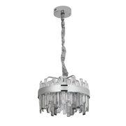 Кристален LED полилей с дистанционно Miguel 92W Димируем сребърен кристален полилей Заглавие по подразбиране Alessandro Design