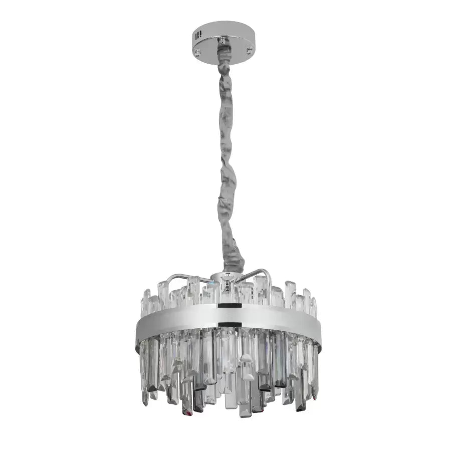 Кристален LED полилей с дистанционно Miguel 92W Димируем сребърен кристален полилей Заглавие по подразбиране Alessandro Design
