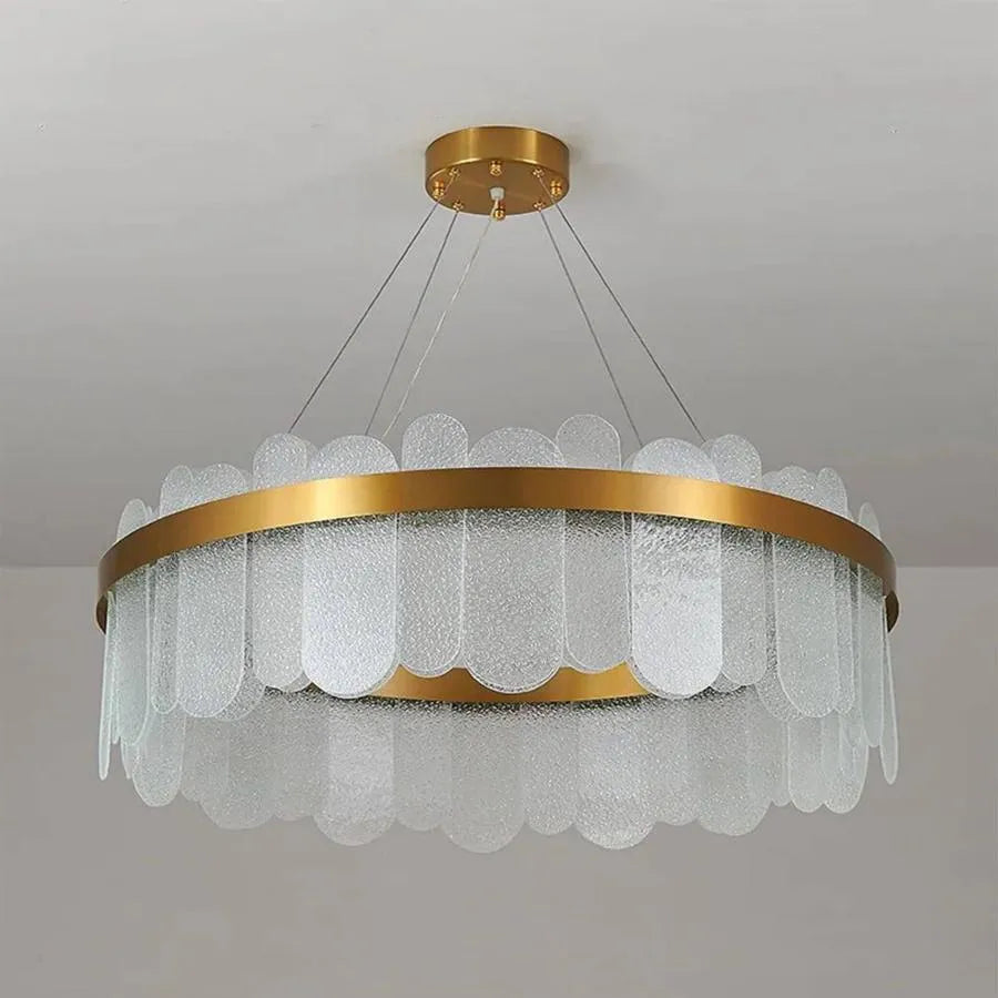 LED полилей с дистанционно управление Alvaro 128W Димируем златен свещник Cristal Заглавие по подразбиране Alessandro Design