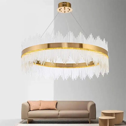 LED полилей с дистанционно Gonzalo 98W Димируем златен свещник Cristal Заглавие по подразбиране Alessandro Design