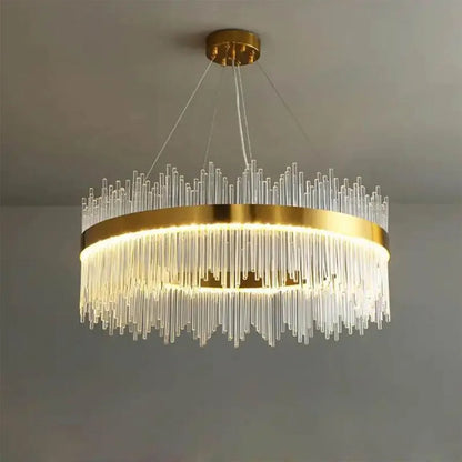 LED полилей с дистанционно Gonzalo 98W Димируем златен свещник Cristal Заглавие по подразбиране Alessandro Design