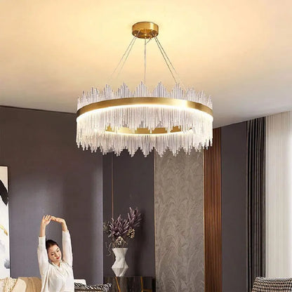 LED полилей с дистанционно управление Lazaro 63W Dimable Gold Crystal Candelabra Заглавие по подразбиране Alessandro Design