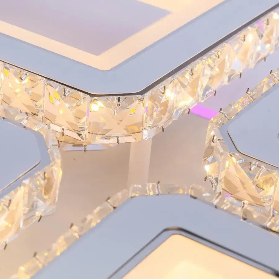 LED полилей с дистанционно управление и кристал LEILA 175W, 8 квадрата, студена/топла/неутрална светлина, димиране, лъскаво бял хром LED полилеи с дистанционно управление Заглавие по подразбиране Alessandro Design