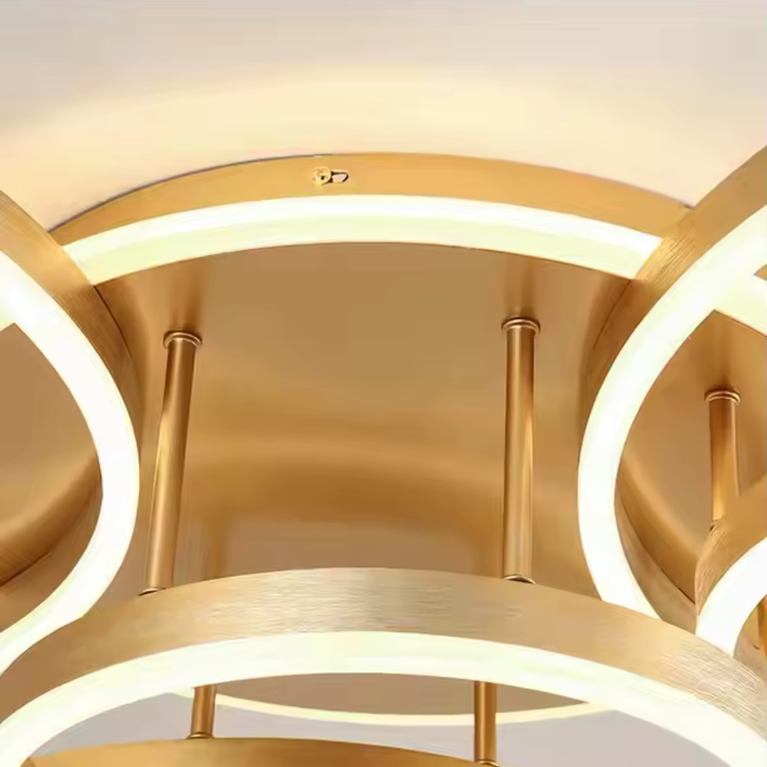LED полилей с дистанционно управление RIGA LILITH 68W, 3 кръга, студена/топла/неутрална светлина, димиране, лъскаво златно LED полилеи с дистанционно управление Заглавие по подразбиране Alessandro Design