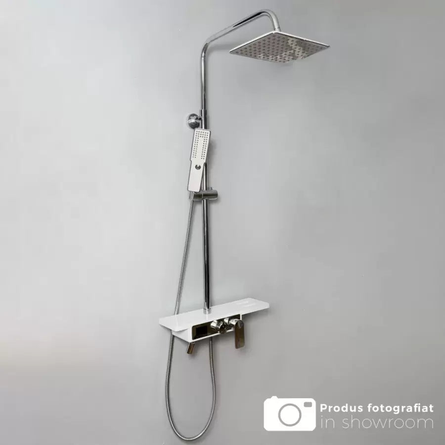 Душ колона, LCD дисплей, неръждаема стомана, бяло/сребристо, SJG/009 Смесители и душ колони Заглавие по подразбиране Alessandro Design
