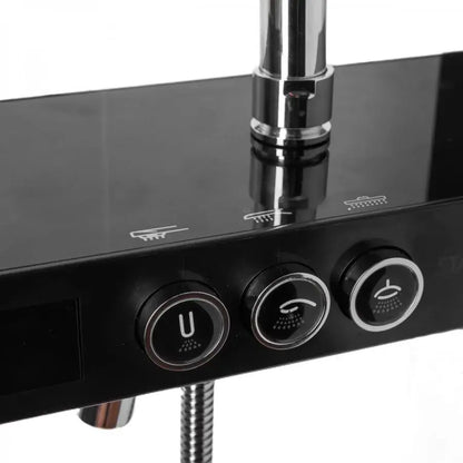 Душ колона LCD дисплей Неръждаема стомана Черно сребро SJG/003 Смесители и душ колони Заглавие по подразбиране Alessandro Design