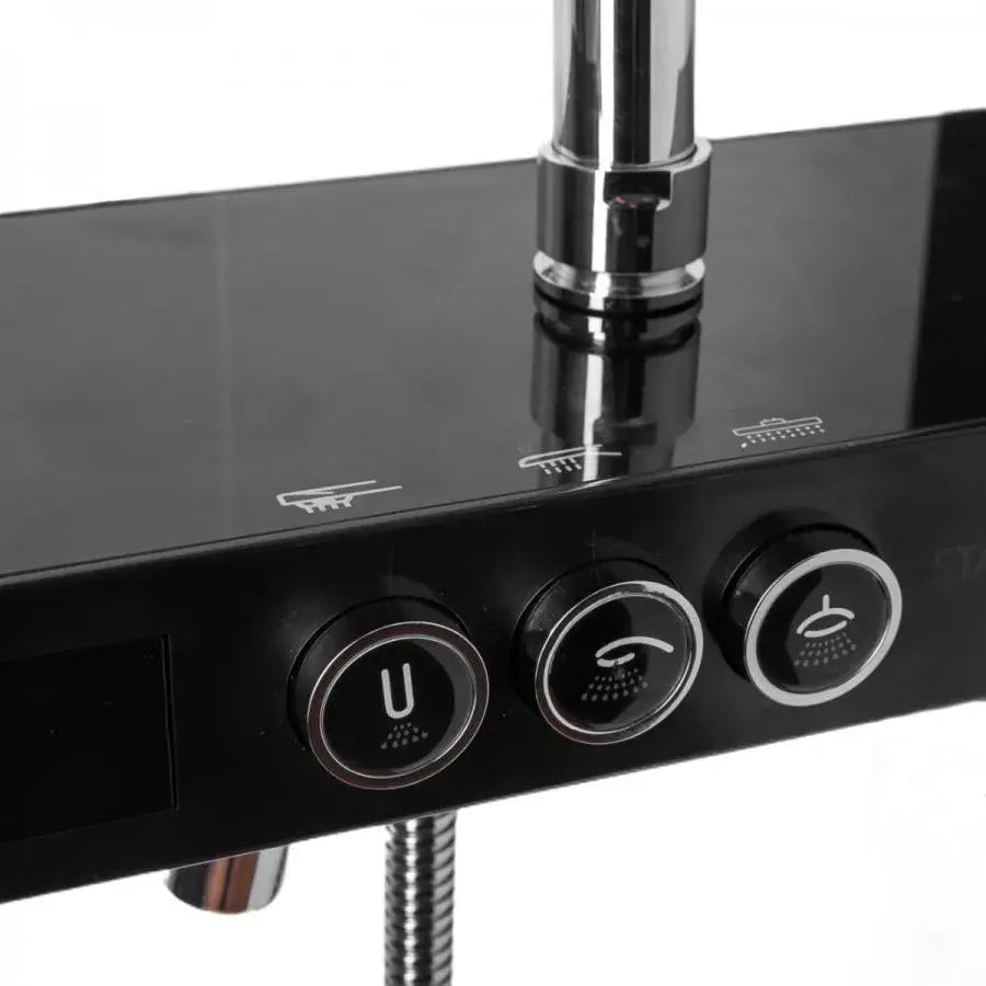 Душ колона LCD дисплей Неръждаема стомана Черно сребро SJG/003 Смесители и душ колони Заглавие по подразбиране Alessandro Design