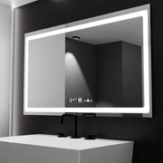 Правоъгълно LED огледало, 120X70 см, радиант MotionGlow сензор Marcello, система за обезпотяване, часовник и термометър, димируеми огледала Marcello Заглавие по подразбиране Alessandro Design