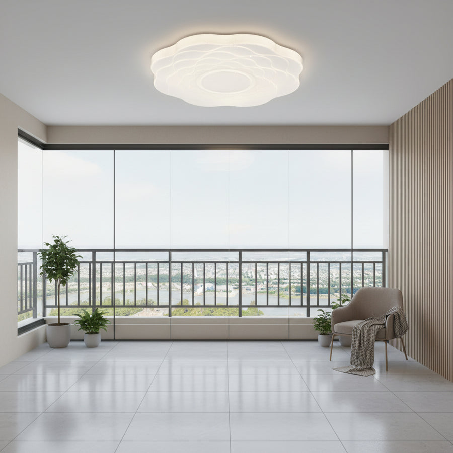 LED плафон с цветя 23 cm, 22W, 3000K / 4000K / 6000K, бял, метален и акрилен LED плафониери Default Title Alessandro Design