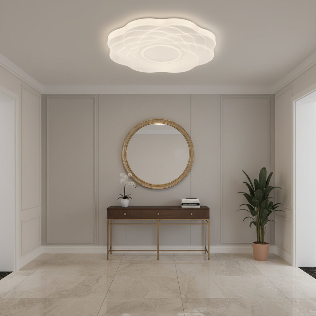 LED плафон с цветя 23 cm, 22W, 3000K / 4000K / 6000K, бял, метален и акрилен LED плафониери Default Title Alessandro Design