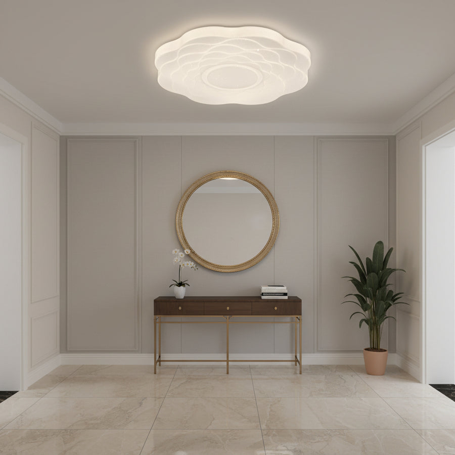 LED плафон с цветя 23 cm, 22W, 3000K / 4000K / 6000K, бял, метален и акрилен LED плафониери Default Title Alessandro Design