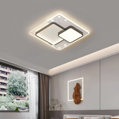 Lustra LED cu telecomanda SERPENTA 60W, Patrata, lumina Rece/Calda/Neutra, Dimabila, Negru Lustre LED cu Telecomanda Default Title Alessandro Design