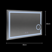 Правоъгълно LED огледало, 80x60cm, CANTO Touch, Demister System, Dimable