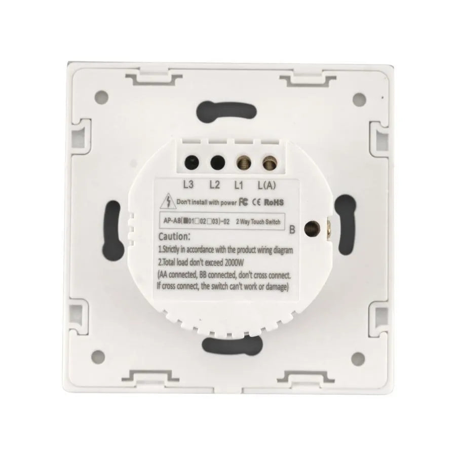 Touch Switch Head-Scara Glass Secured White Switches Заглавие по подразбиране Alessandro Design