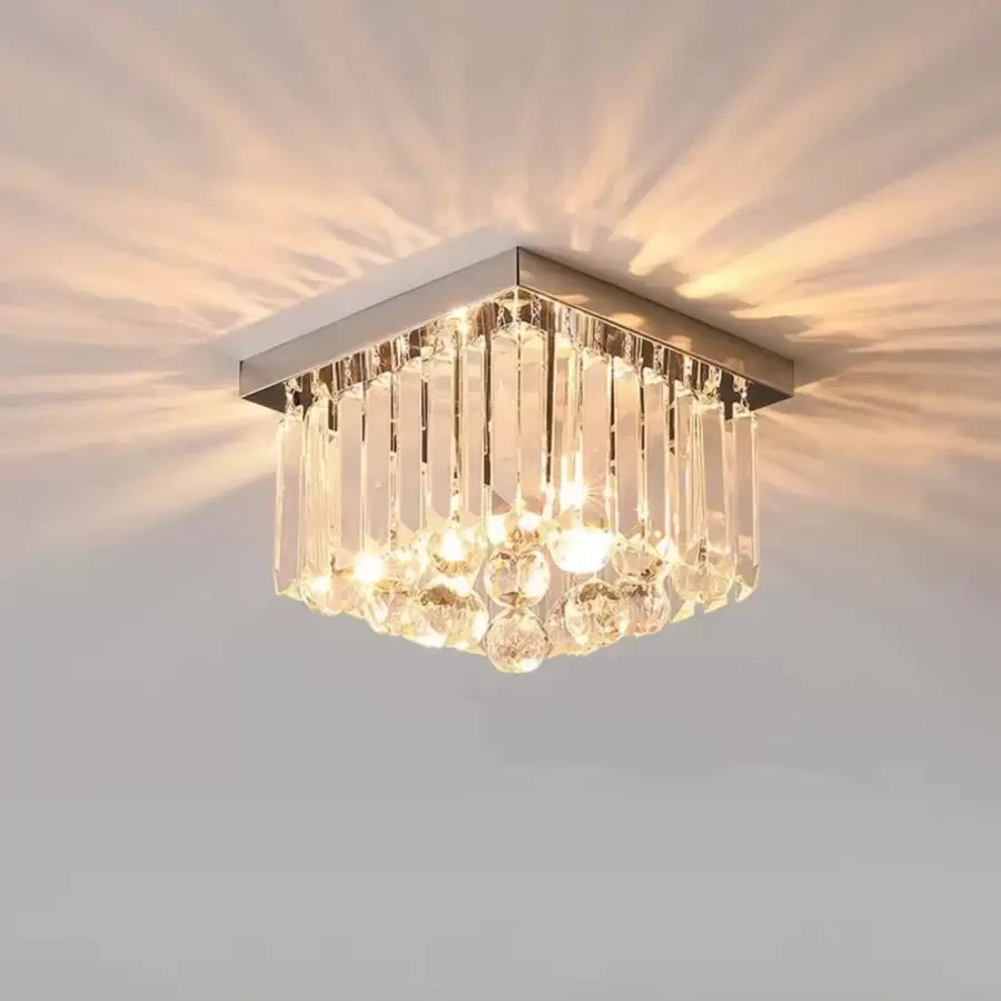 Кристален полилей MARTINEZ Linear Luxe, диаметър 35 см, 4x E14, блестящ хромиран свещник Moderne Заглавие по подразбиране Alessandro Design