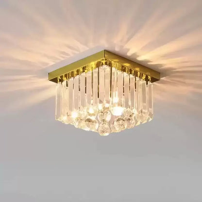 Кристален полилей MARTINEZ Linear Luxe, диаметър 35 см, 4x E14, лъскаво злато Модерен свещник Заглавие по подразбиране Alessandro Design