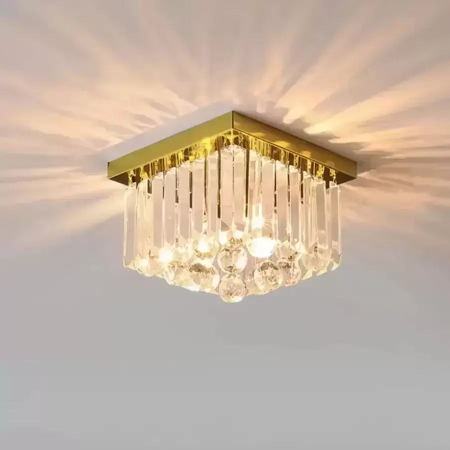 Кристален полилей MARTINEZ Linear Luxe, диаметър 35 см, 4x E14, лъскаво злато Модерен свещник Заглавие по подразбиране Alessandro Design