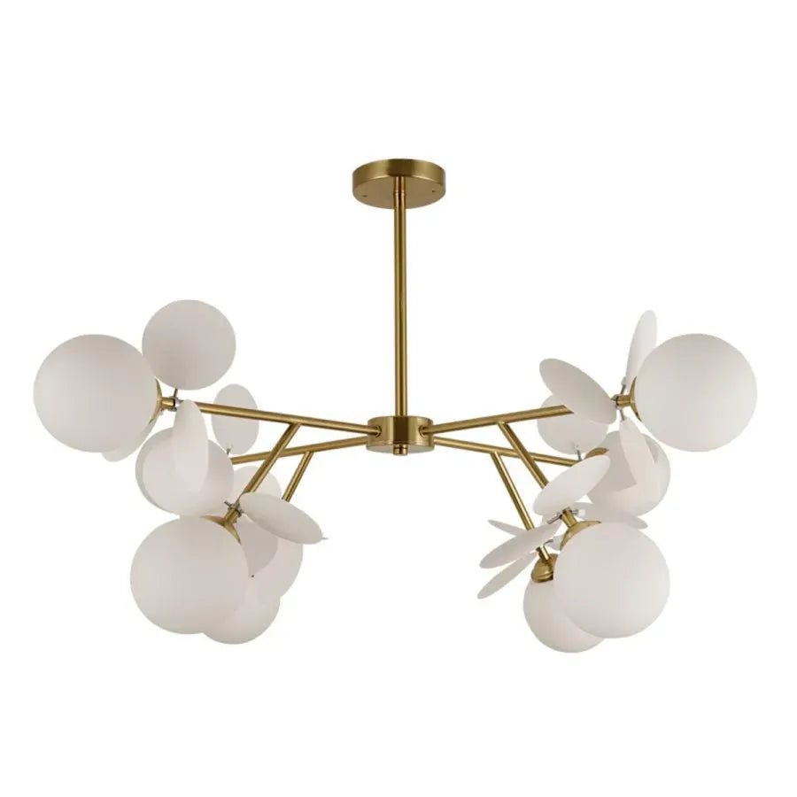 Модерен полилей с крушка SVEN, 8x G9, бяло злато, метал Modern Chandeliers Default Title Alessandro Design