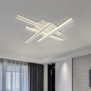 LED полилей с дистанционно управление ABIGAIA 136W, 4 елемента, линейна, студена/топла/неутрална светлина, димируема, бели кристални LED полилеи Заглавие по подразбиране Alessandro Design