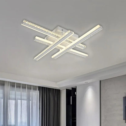 LED полилей с дистанционно управление ABIGAIA 136W, 4 елемента, линейна, студена/топла/неутрална светлина, димируема, бели кристални LED полилеи Заглавие по подразбиране Alessandro Design