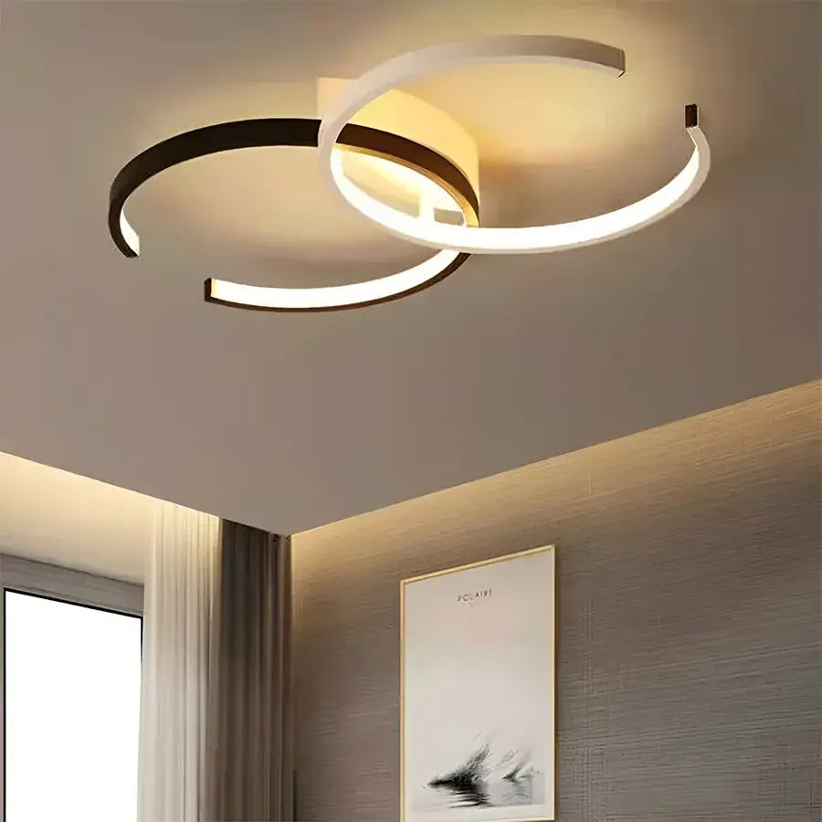 LED полилей с дистанционно управление VECTOR SEMIARC 40W, 2 елемента, студена/топла/неутрална светлина, димиране, черно-бели LED полилеи с дистанционно управление Заглавие по подразбиране Alessandro Design