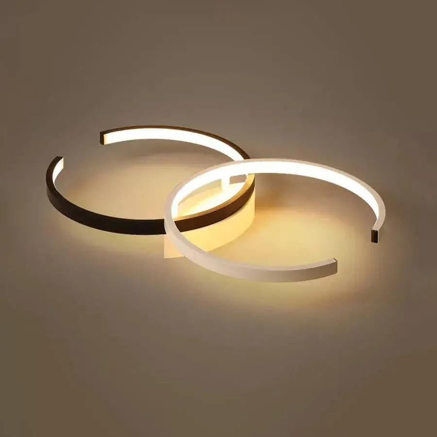 LED полилей с дистанционно управление VECTOR SEMIARC 40W, 2 елемента, студена/топла/неутрална светлина, димиране, черно-бели LED полилеи с дистанционно управление Заглавие по подразбиране Alessandro Design