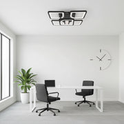 LED полилей с дистанционно управление ZOE 65W, 5 квадрата, студена/топла/неутрална светлина, димируем, черен LED полилей с дистанционно управление Default Title Alessandro Design