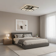 LED полилей с дистанционно управление ZOE 65W, 5 квадрата, студена/топла/неутрална светлина, димируем, черен LED полилей с дистанционно управление Default Title Alessandro Design