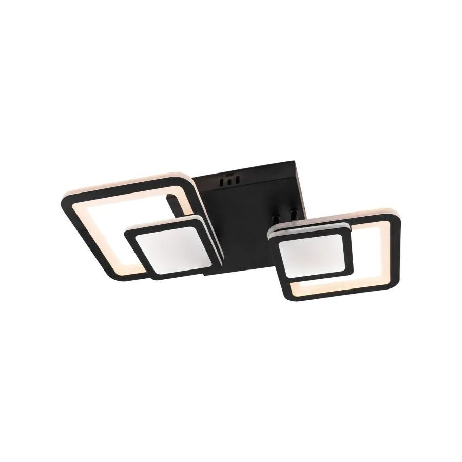 LED полилей с дистанционно управление BALANS 44W, 2 квадрата, студена/топла/неутрална светлина, димируем, черен LED полилей с дистанционно управление Заглавие по подразбиране Alessandro Design