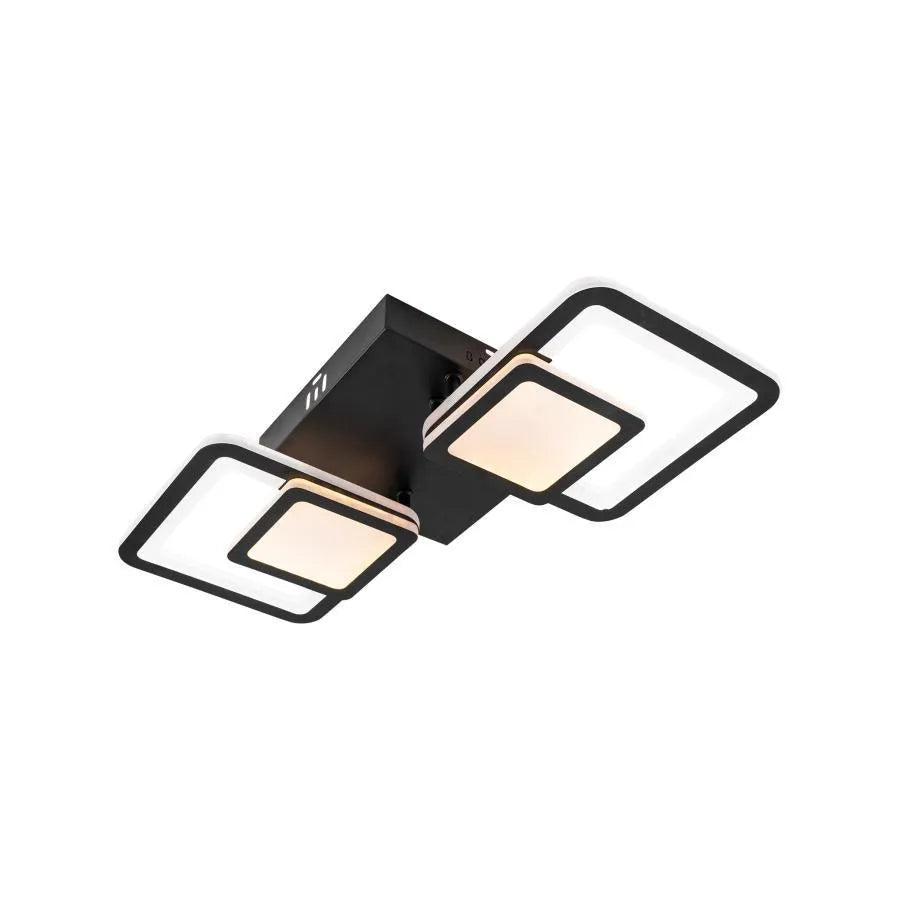 LED полилей с дистанционно управление BALANS 44W, 2 квадрата, студена/топла/неутрална светлина, димируем, черен LED полилей с дистанционно управление Заглавие по подразбиране Alessandro Design