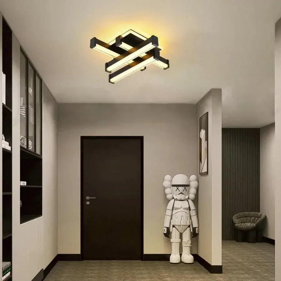 LED полилей CADE 34W, 4 елемента, линейна, студена/топла/неутрална светлина, апликирани черни LED полилеи Заглавие по подразбиране Alessandro Design