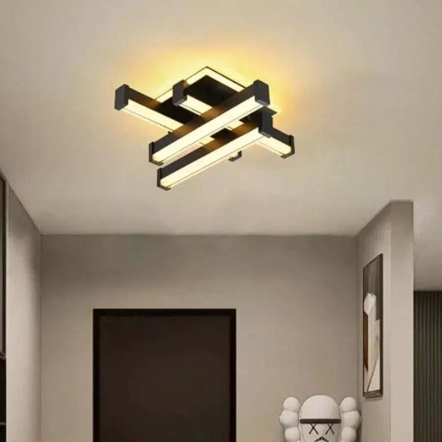 LED полилей CADE 34W, 4 елемента, линейна, студена/топла/неутрална светлина, апликирани черни LED полилеи Заглавие по подразбиране Alessandro Design