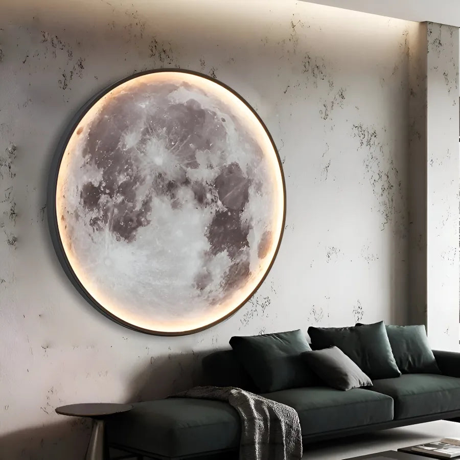 LED стенна лампа, Декоративна, Луна 83W Диаметър 120CM Студена/Неутрална/Топла светлина Черни LED полилеи Приложено заглавие по подразбиране Alessandro Design