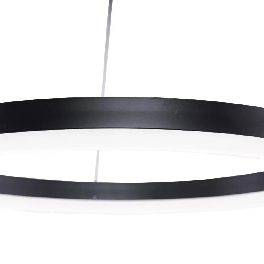 Окачен LED полилей с дистанционно управление ANINA 34W, 1 кръг, Студена/Топла/Неутрална светлина, Димируем, Черен, Регулируема височина LED полилеи с дистанционно управление Заглавие по подразбиране Alessandro Design